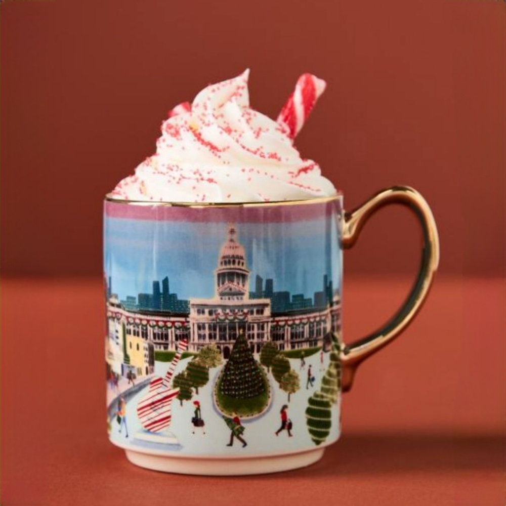 Anthropologie Holiday In The City Austin Mug